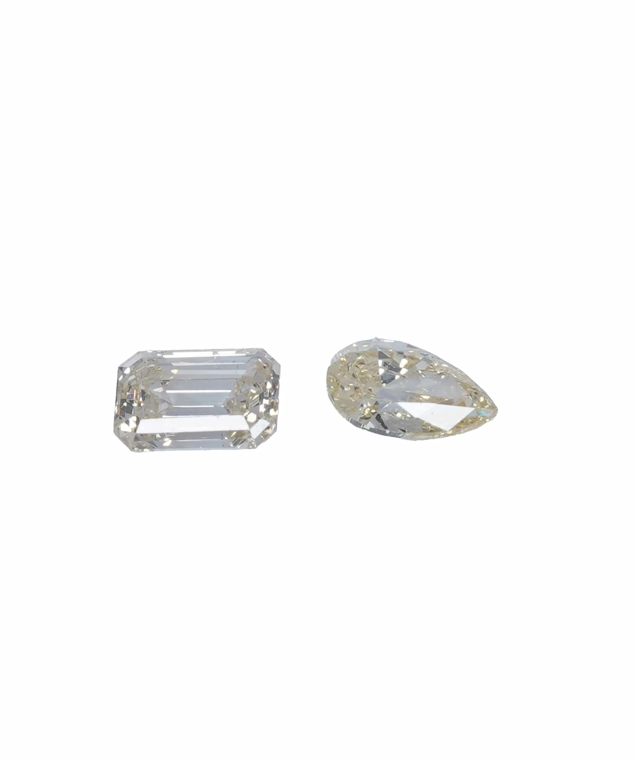 0.53 ct PEAR & EMERALD NATURAL LIGHT FANCY ORANGE DIAMOND SET OF 2 ANL-S20-22