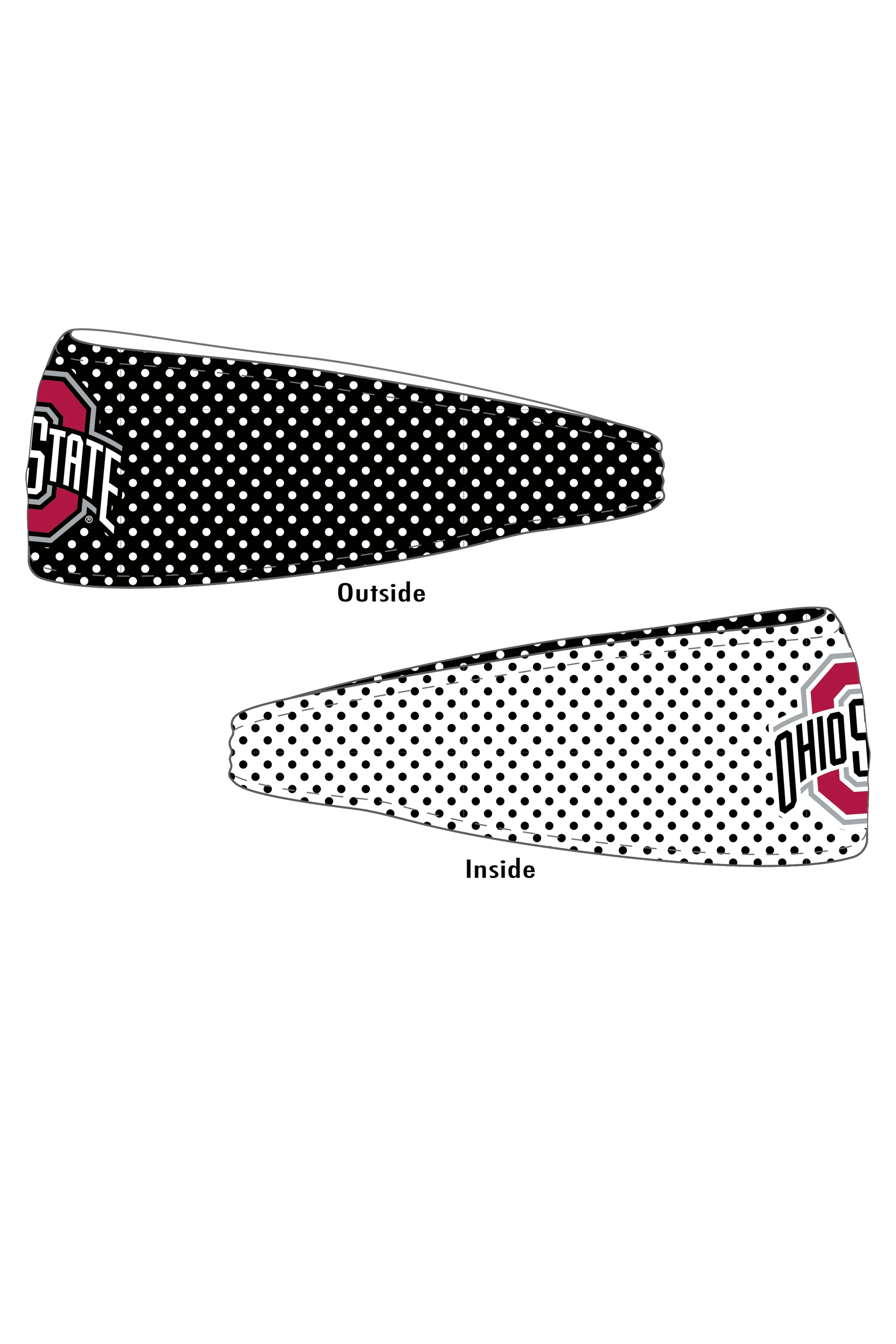 1206 - REVERSIBLE Ohio State Athletic O Polka Dot Headband