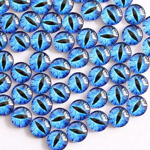 12mm 22colors for Choice All In Pairs Dragon Eyes Round Glass Cabochon Jewelry Finding Cameo Pendant Settings 50pcs/lot K03036