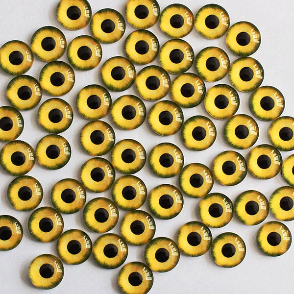 12mm 22colors for Choice All In Pairs Dragon Eyes Round Glass Cabochon Jewelry Finding Cameo Pendant Settings 50pcs/lot K03036