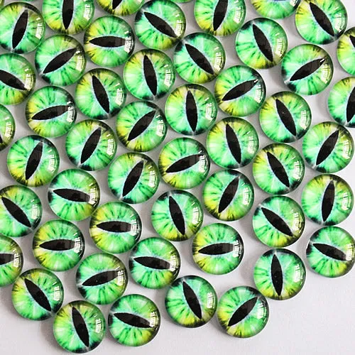 12mm 22colors for Choice All In Pairs Dragon Eyes Round Glass Cabochon Jewelry Finding Cameo Pendant Settings 50pcs/lot K03036