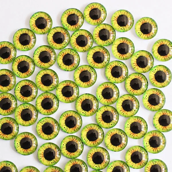 12mm 22colors for Choice All In Pairs Dragon Eyes Round Glass Cabochon Jewelry Finding Cameo Pendant Settings 50pcs/lot K03036