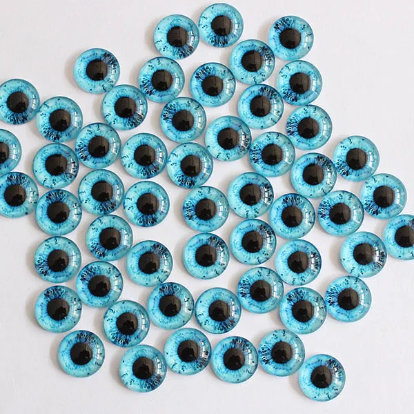 12mm 22colors for Choice All In Pairs Dragon Eyes Round Glass Cabochon Jewelry Finding Cameo Pendant Settings 50pcs/lot K03036