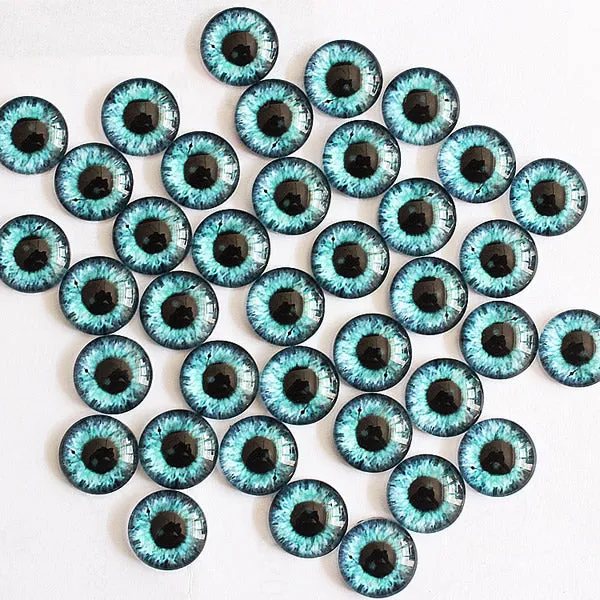 12mm 22colors for Choice All In Pairs Dragon Eyes Round Glass Cabochon Jewelry Finding Cameo Pendant Settings 50pcs/lot K03036