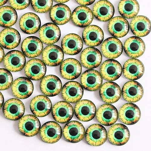 12mm 22colors for Choice All In Pairs Dragon Eyes Round Glass Cabochon Jewelry Finding Cameo Pendant Settings 50pcs/lot K03036