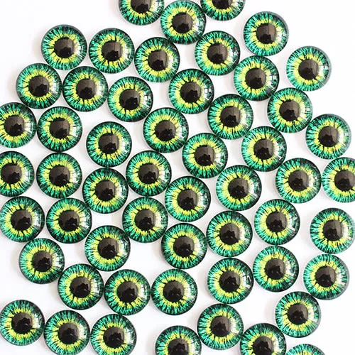 12mm 22colors for Choice All In Pairs Dragon Eyes Round Glass Cabochon Jewelry Finding Cameo Pendant Settings 50pcs/lot K03036