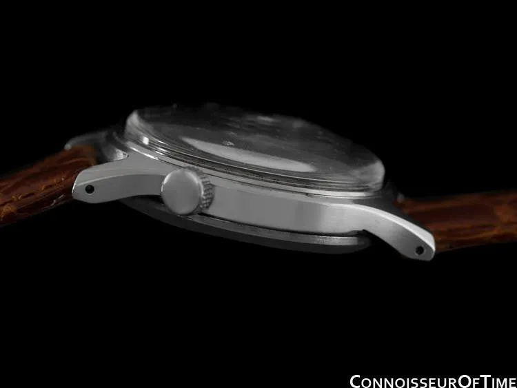 1950's Swiss Harvel Date-O-Graph Vintage Large Mens Triple Date Calendar Christian Watch - Stainless Steel