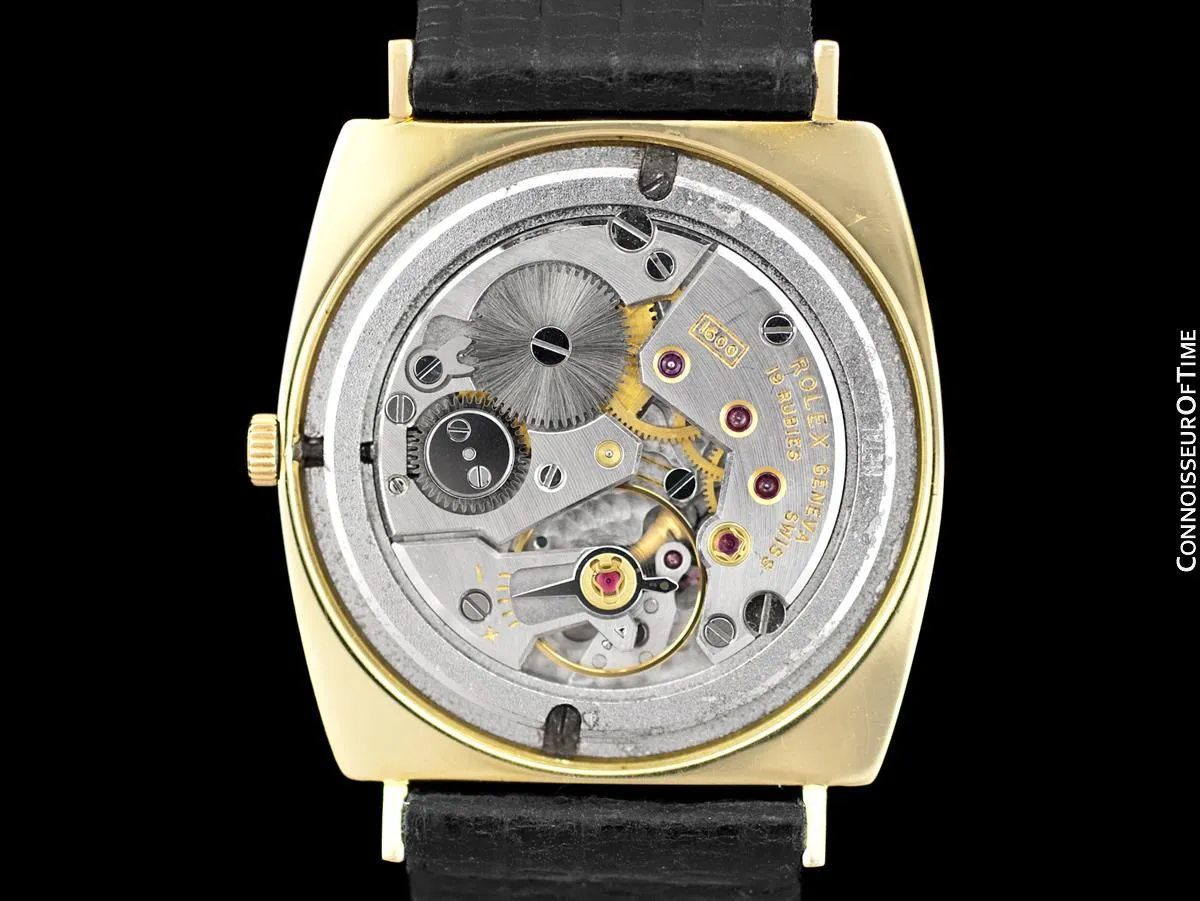 1960's Rolex Cellini Vintage Mens Midsize Handwound Watch, Ref. 3714 - 18K Gold
