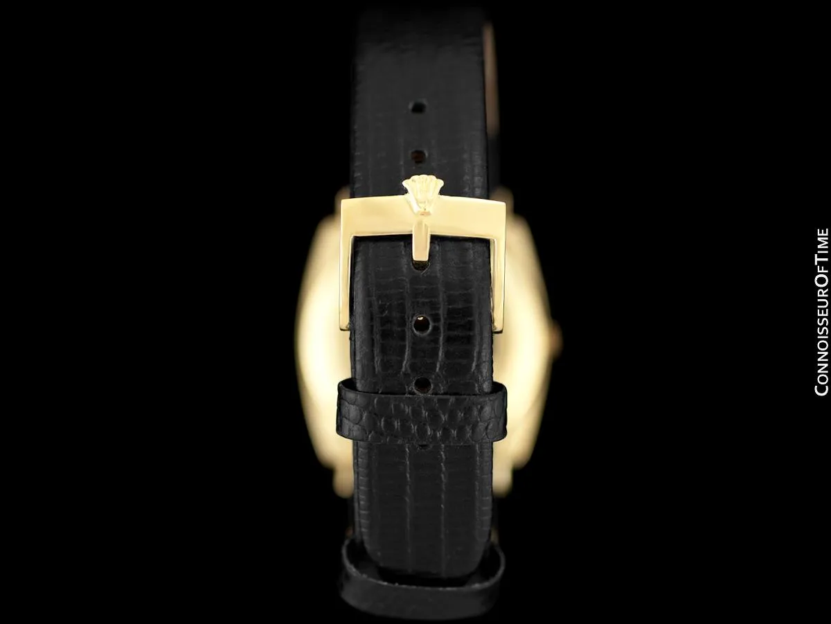 1960's Rolex Cellini Vintage Mens Midsize Handwound Watch, Ref. 3714 - 18K Gold