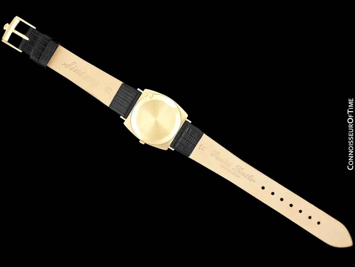 1960's Rolex Cellini Vintage Mens Midsize Handwound Watch, Ref. 3714 - 18K Gold