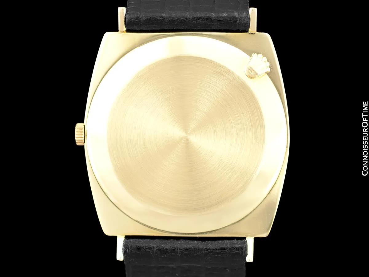 1960's Rolex Cellini Vintage Mens Midsize Handwound Watch, Ref. 3714 - 18K Gold