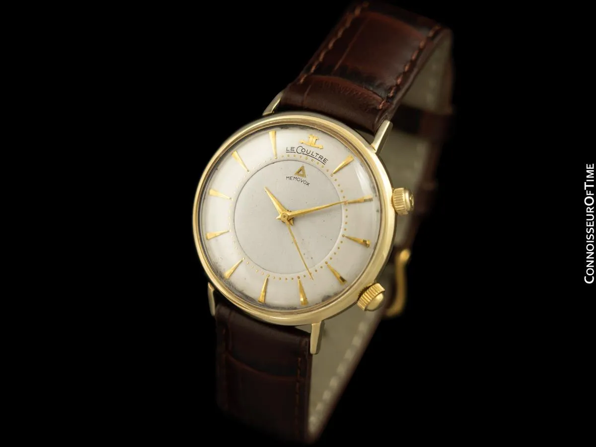 1966 Jaeger-LeCoultre Memovox Vintage Mens Reveil Wrist Alarm - 14K Gold