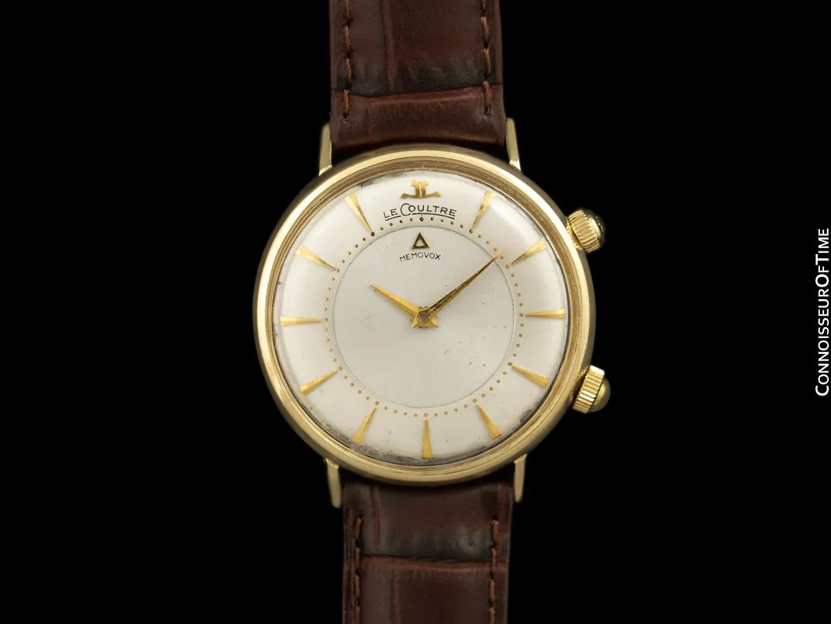 1966 Jaeger-LeCoultre Memovox Vintage Mens Reveil Wrist Alarm - 14K Gold