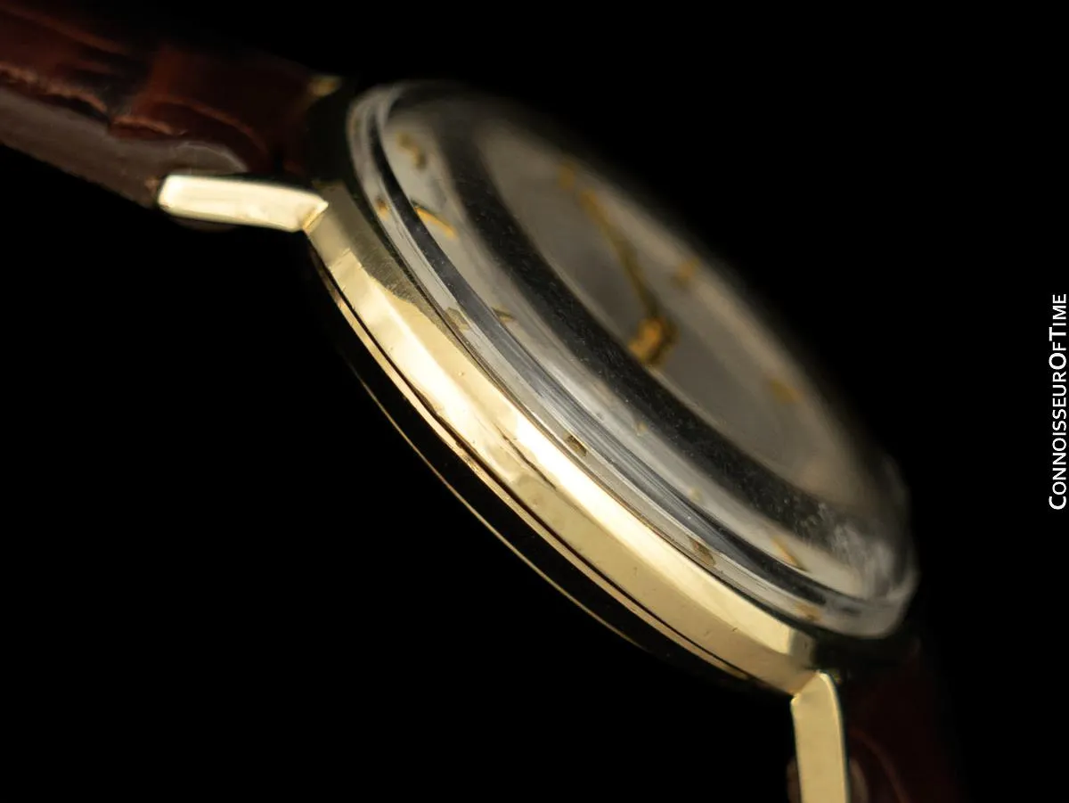 1966 Jaeger-LeCoultre Memovox Vintage Mens Reveil Wrist Alarm - 14K Gold