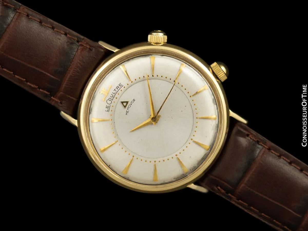 1966 Jaeger-LeCoultre Memovox Vintage Mens Reveil Wrist Alarm - 14K Gold