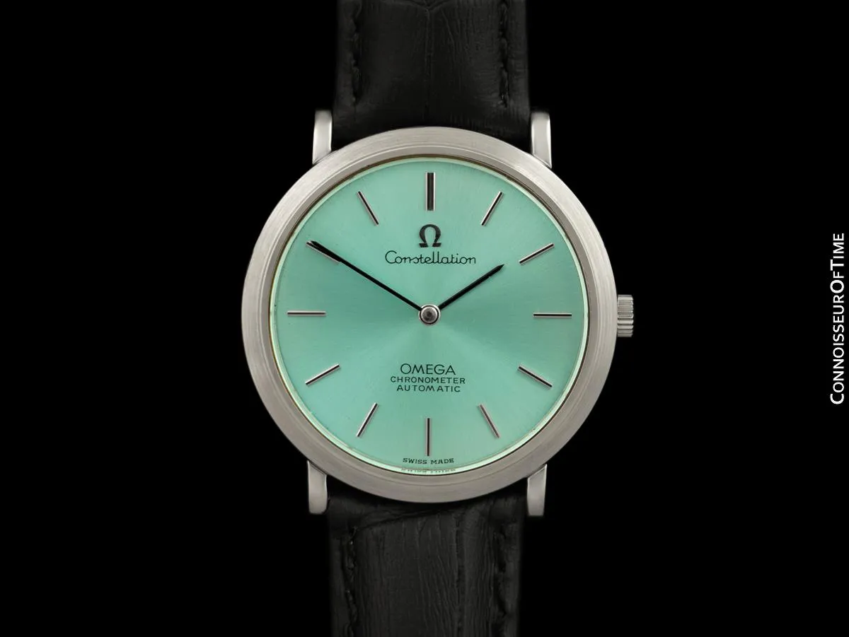 1968 Omega Constellation Mens Automatic Chronometer Tiffany Blue Dial Watch - Stainless Steel