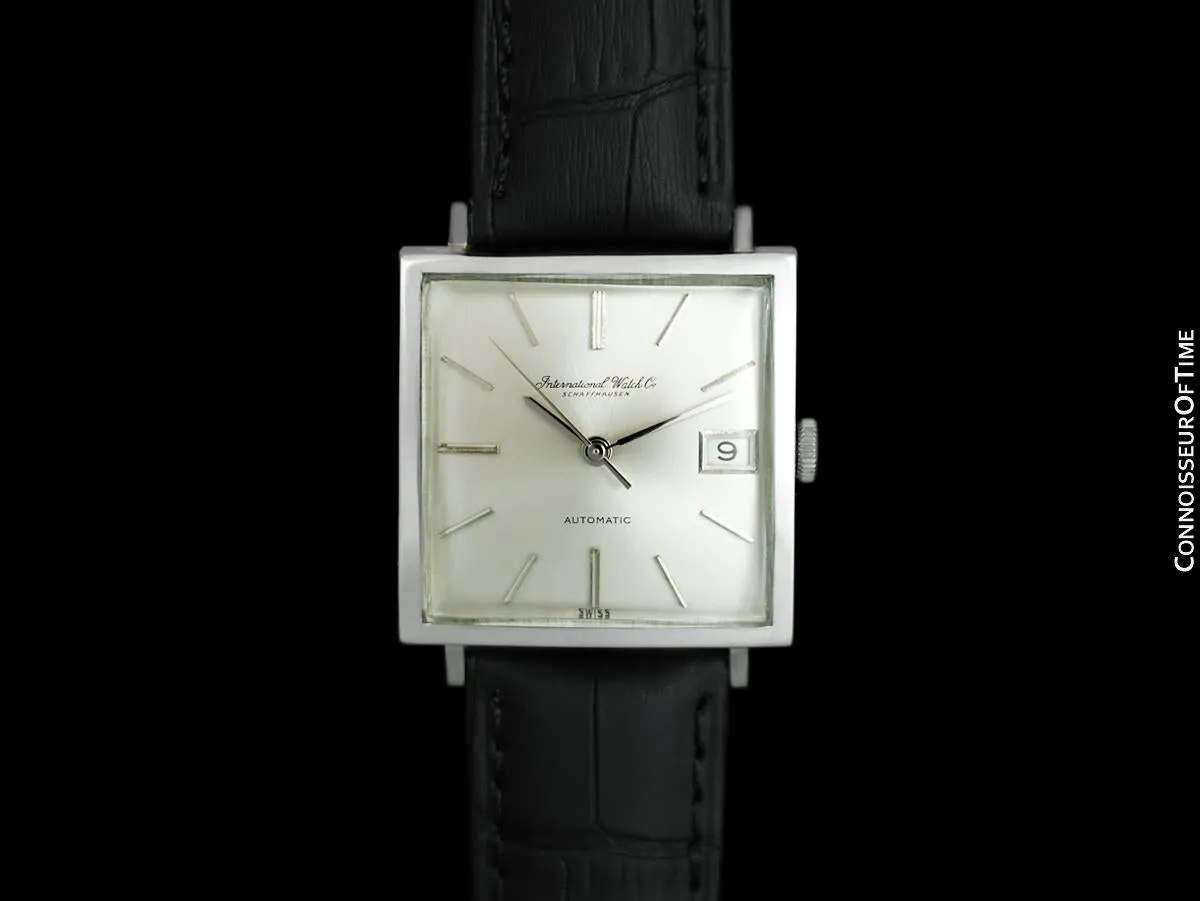 1969 IWC Vintage Mens Square Watch, Cal. 8541B Automatic, Date - Stainless Steel