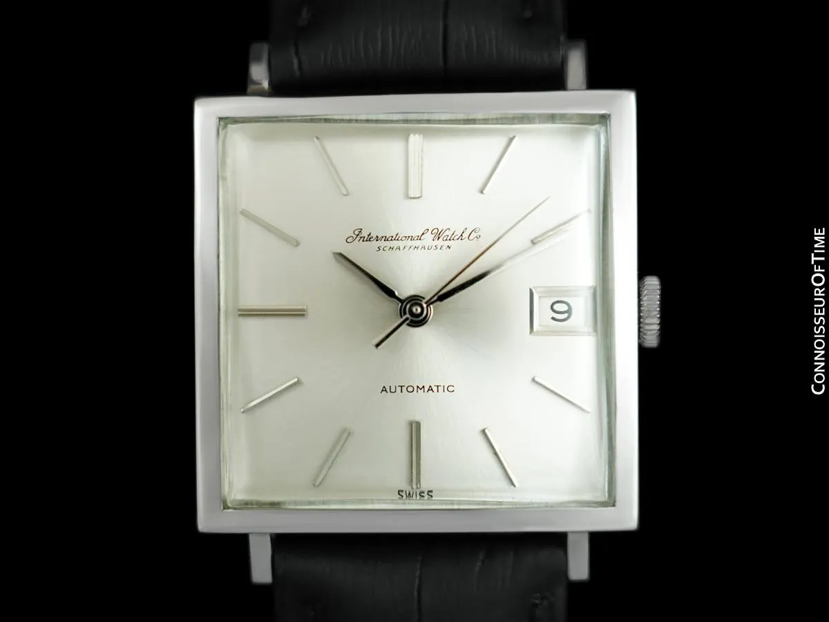 1969 IWC Vintage Mens Square Watch, Cal. 8541B Automatic, Date - Stainless Steel