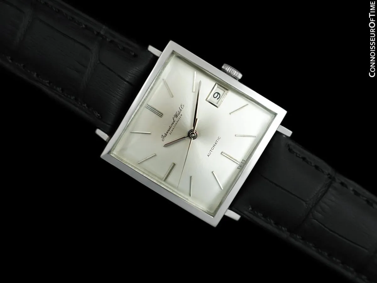 1969 IWC Vintage Mens Square Watch, Cal. 8541B Automatic, Date - Stainless Steel