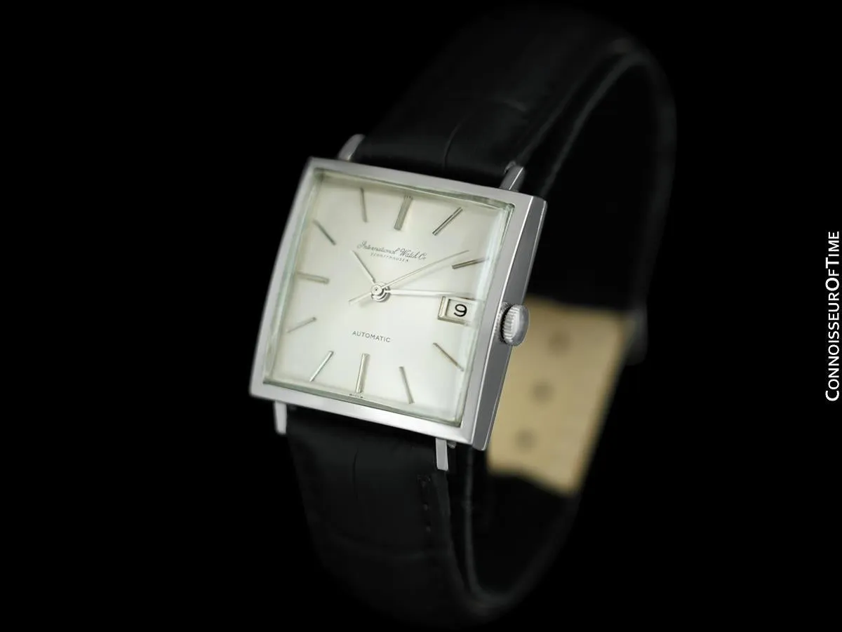 1969 IWC Vintage Mens Square Watch, Cal. 8541B Automatic, Date - Stainless Steel