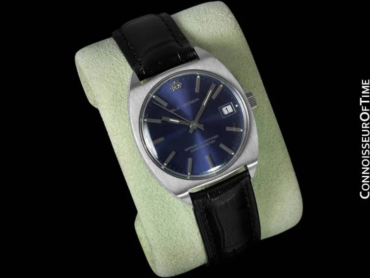 1970's Bucherer Vintage Mens Officially Certified Chronometer Watch - Stainless Steel
