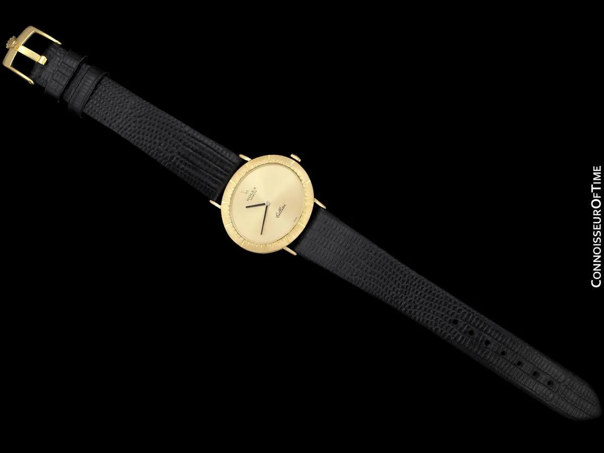 1971 Rolex Cellini Vintage Mens Midsize Handwound Watch, Ref. 4083 - 18K Gold
