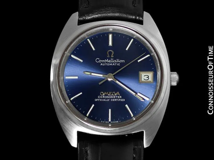 1972 Omega Constellation "C" Chronometer Vintage Mens Calendar Date Watch - Stainless Steel