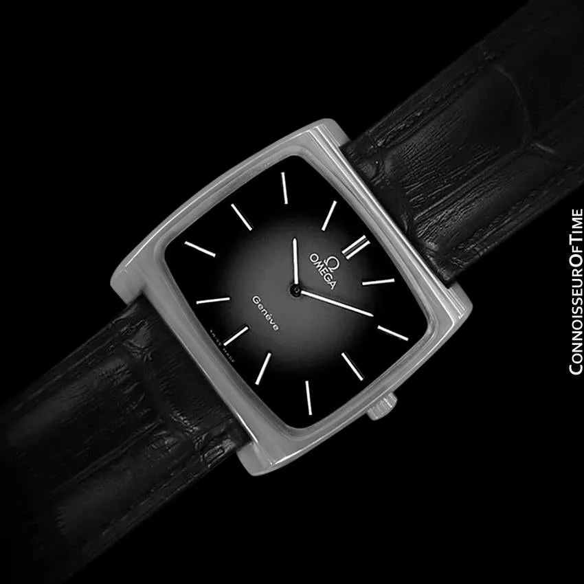 1973 Omega Geneve Vintage Mens Full Size Handwound TV Watch - Stainless Steel