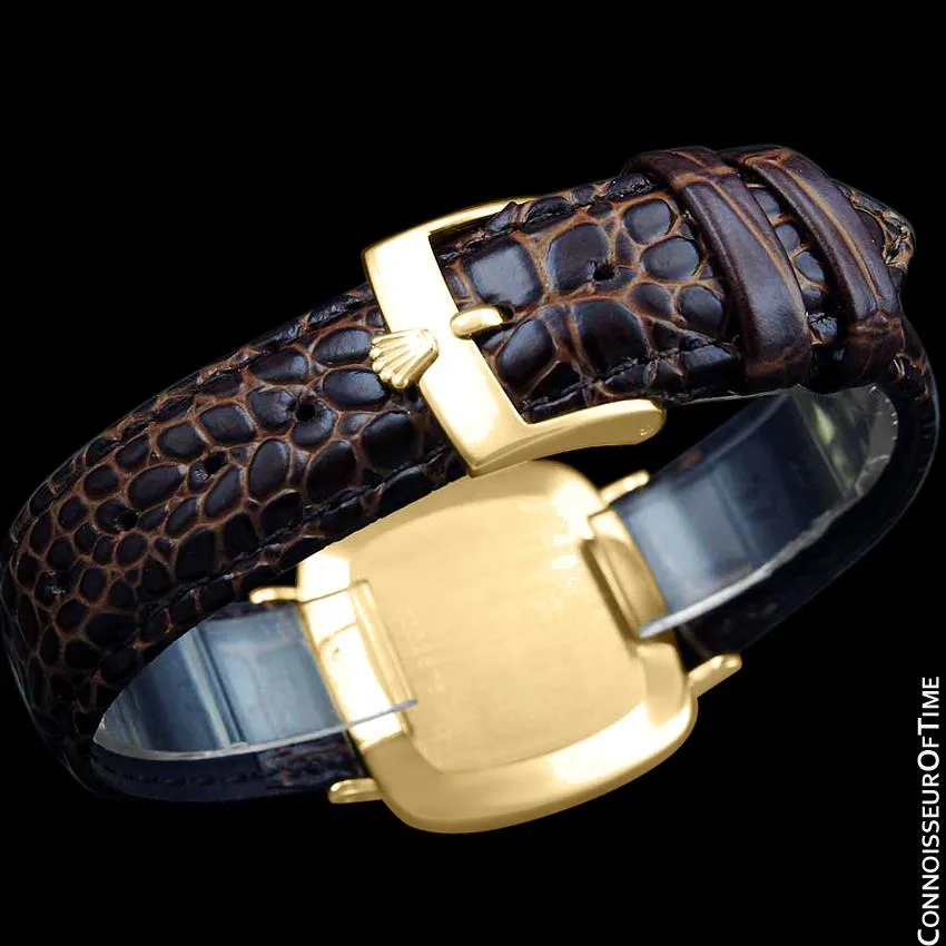 1973 Rolex Cellini Vintage Mens Midsize Handwound TV Watch, Ref. 3805 - 18K Gold