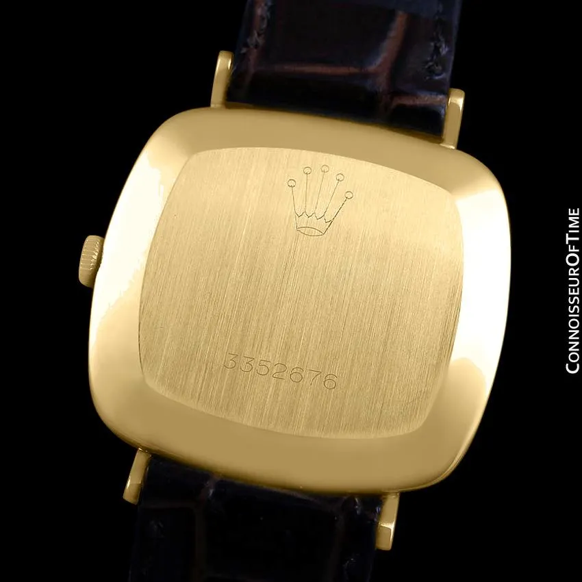 1973 Rolex Cellini Vintage Mens Midsize Handwound TV Watch, Ref. 3805 - 18K Gold
