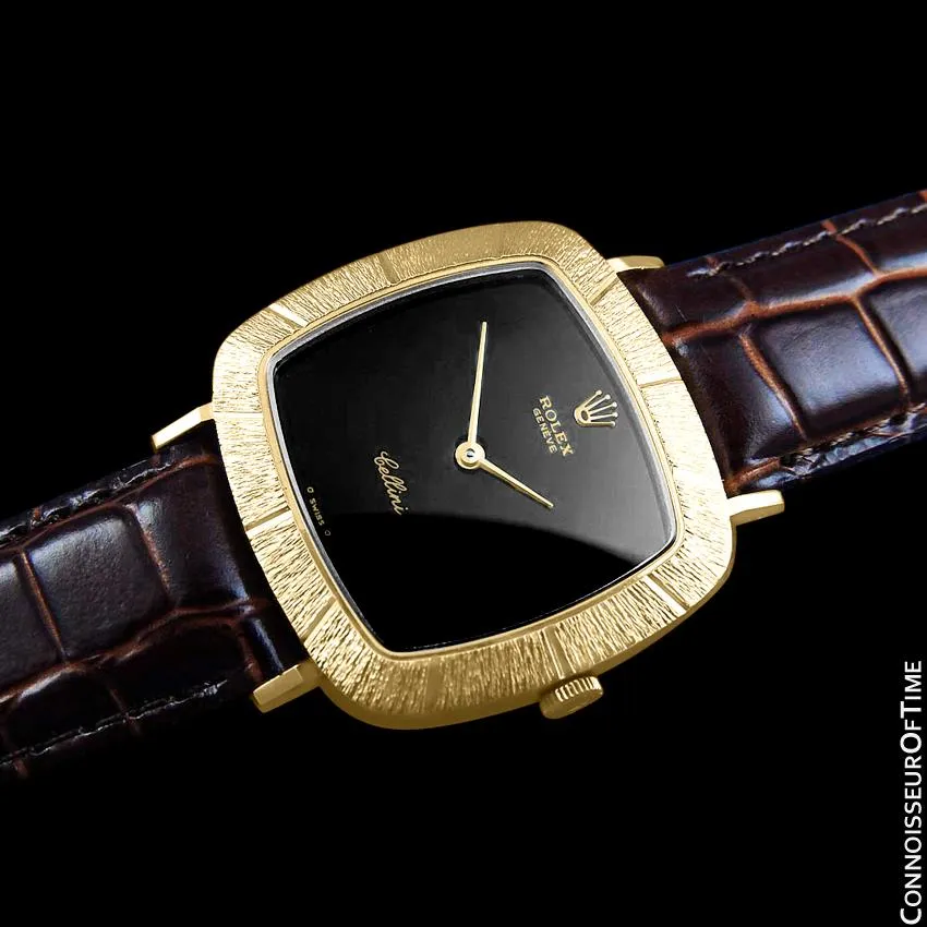 1973 Rolex Cellini Vintage Mens Midsize Handwound TV Watch, Ref. 3805 - 18K Gold