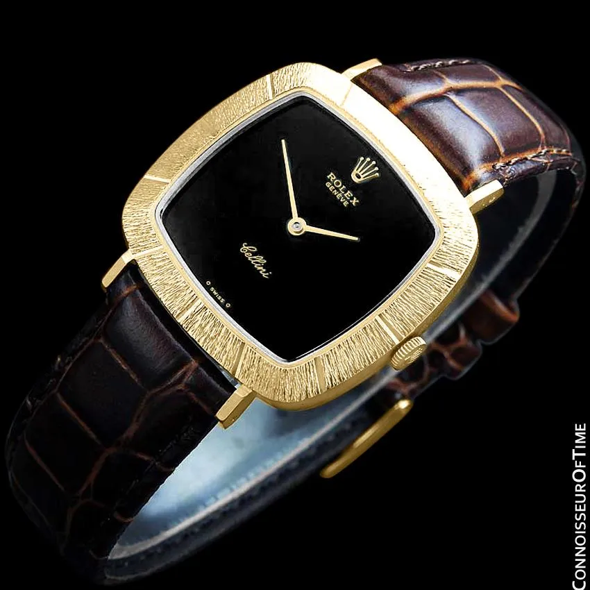 1973 Rolex Cellini Vintage Mens Midsize Handwound TV Watch, Ref. 3805 - 18K Gold