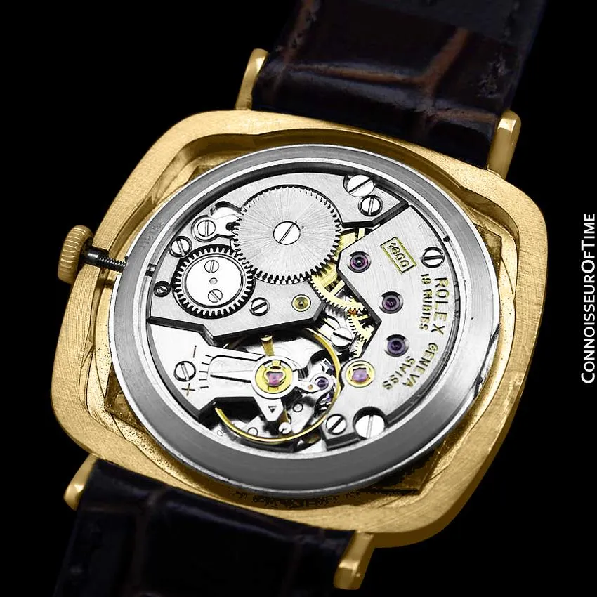 1973 Rolex Cellini Vintage Mens Midsize Handwound TV Watch, Ref. 3805 - 18K Gold