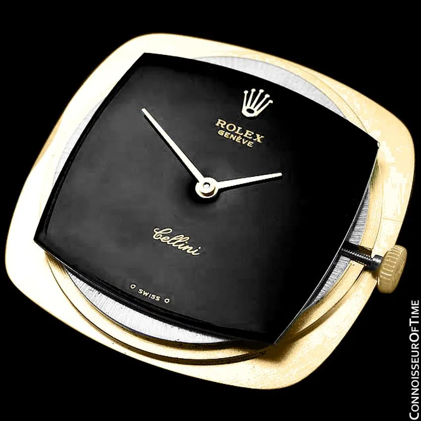 1973 Rolex Cellini Vintage Mens Midsize Handwound TV Watch, Ref. 3805 - 18K Gold