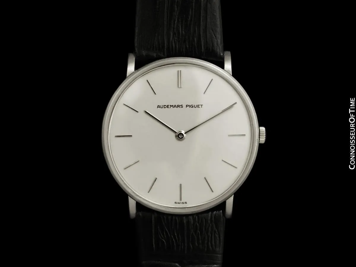 1975 Audemars Piguet "Extra-Flat" Vintage Mens Midsize Watch - 18K White Gold