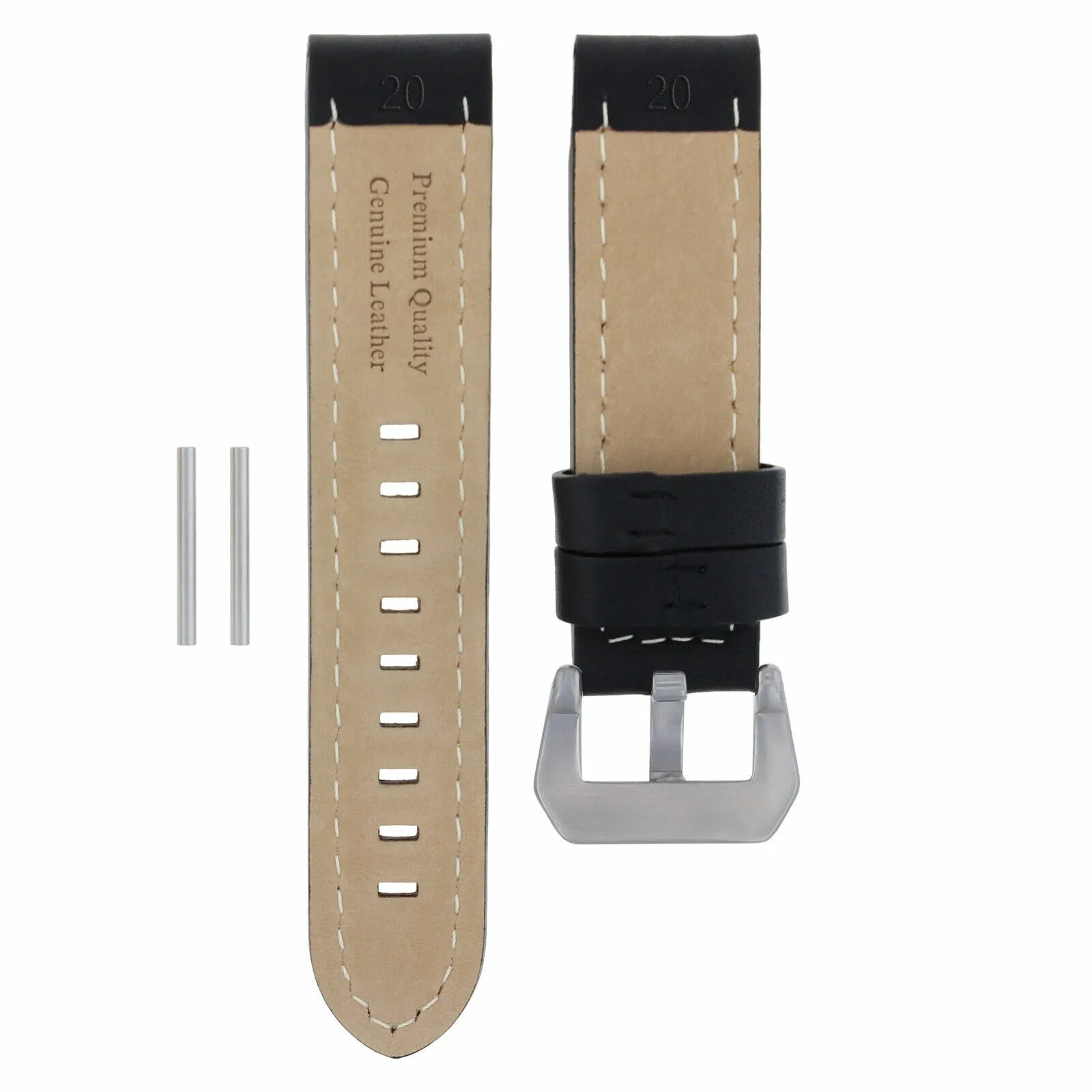 20-22-24MM  LEATHER WATCH BAND STRAP FOR ZENITH PILOT AERONEV TYPE 20 WATCH