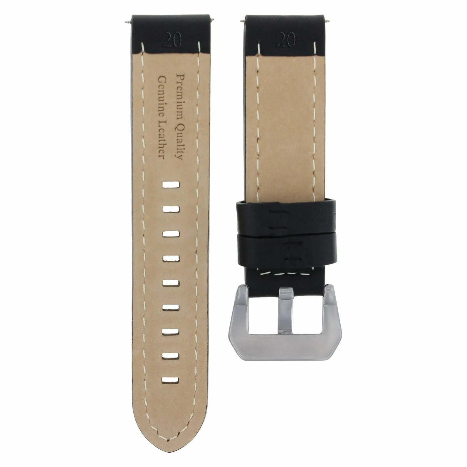 20-22-24MM  LEATHER WATCH BAND STRAP FOR ZENITH PILOT AERONEV TYPE 20 WATCH