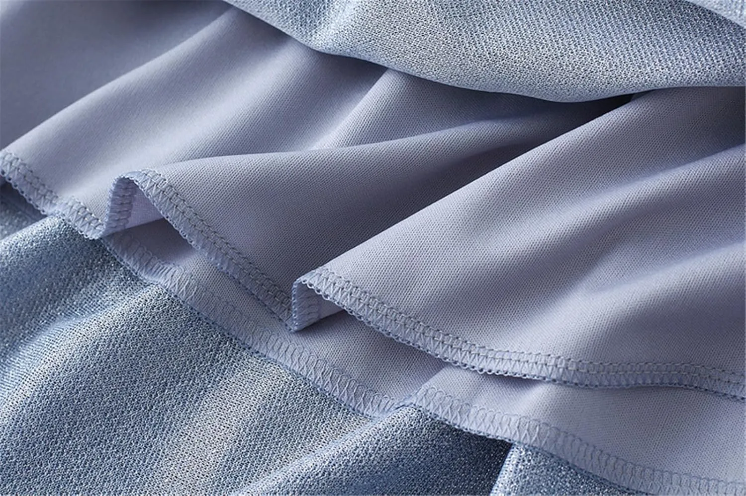 A Line Swing Midi Skirt for Women, Gradient Color Ruffles Pleated Tulle Skirts