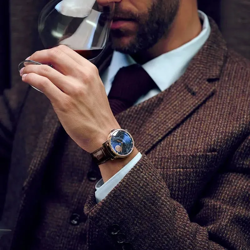 AGELOCER Designer Moon Phase Luxury Watch