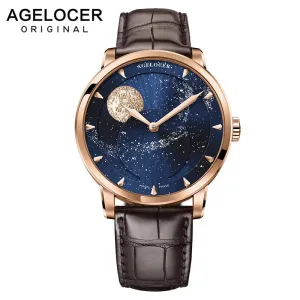 AGELOCER Designer Moon Phase Luxury Watch