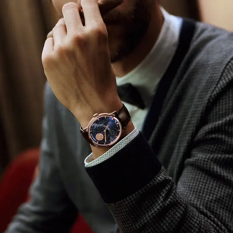 AGELOCER Designer Moon Phase Luxury Watch
