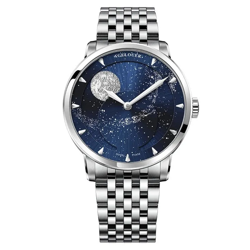 AGELOCER Designer Moon Phase Luxury Watch
