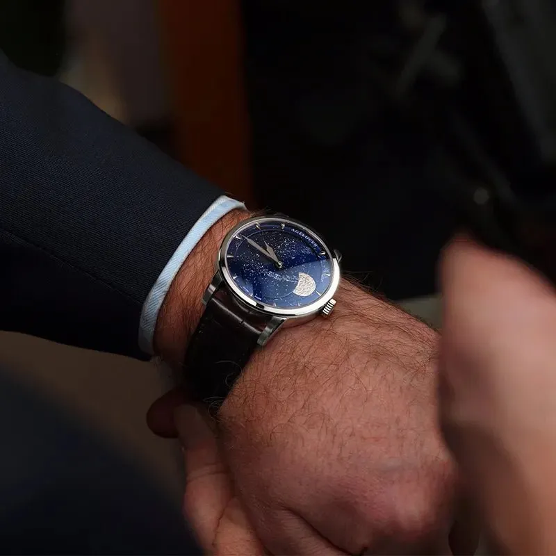 AGELOCER Designer Moon Phase Luxury Watch