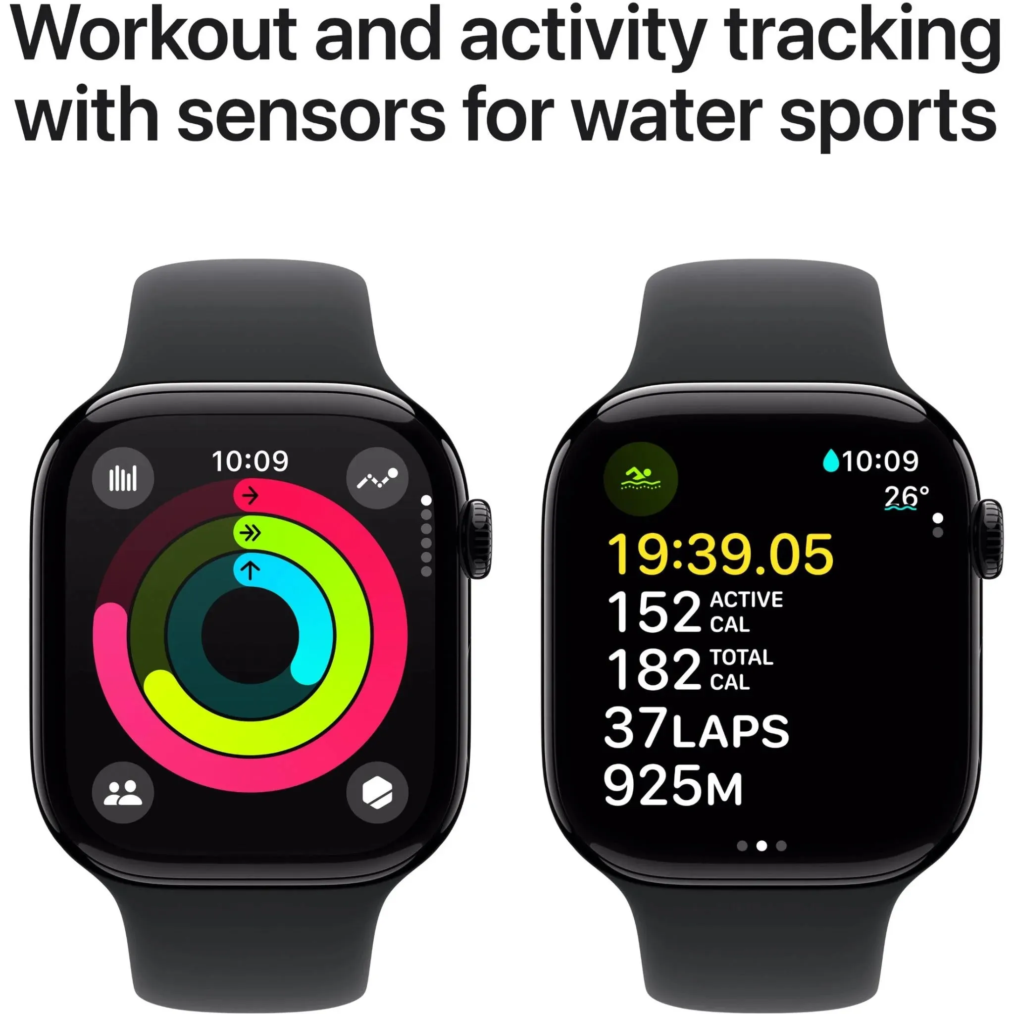 Apple Watch Series 10 46mm Jet Black Aluminium Case GPS   Cellular Sport Band - Pristine - Refurbished ( Au Version )
