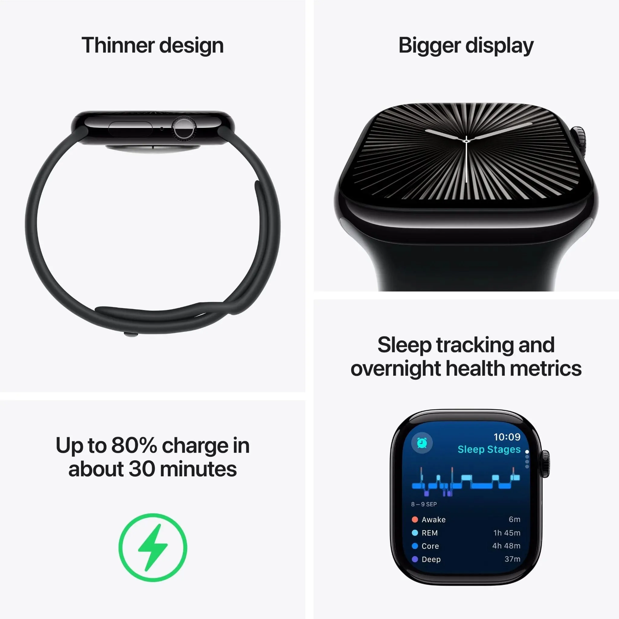 Apple Watch Series 10 46mm Jet Black Aluminium Case GPS   Cellular Sport Band - Pristine - Refurbished ( Au Version )