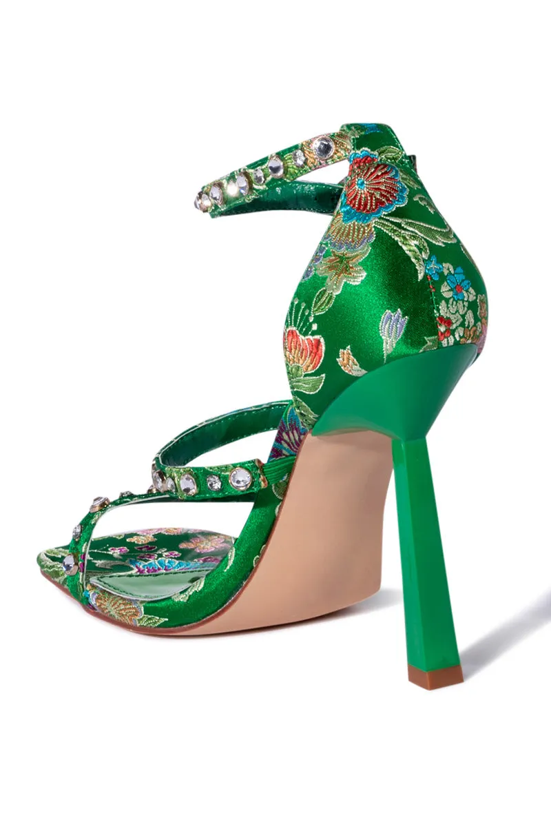 AZALEA WANG GABRIELLA STILETTO SANDAL IN GREEN