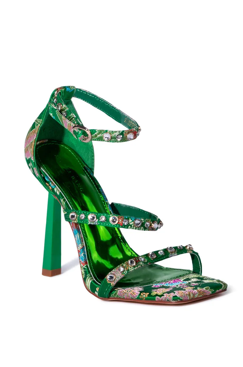 AZALEA WANG GABRIELLA STILETTO SANDAL IN GREEN