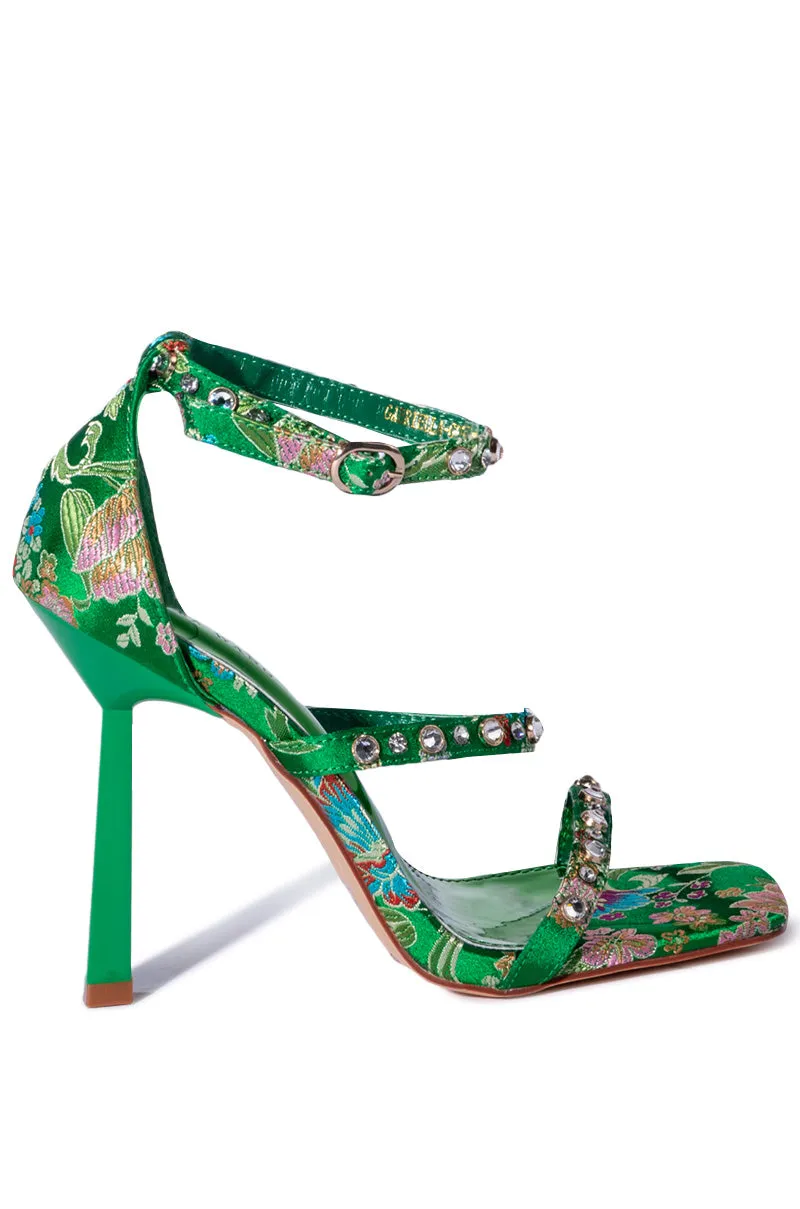 AZALEA WANG GABRIELLA STILETTO SANDAL IN GREEN