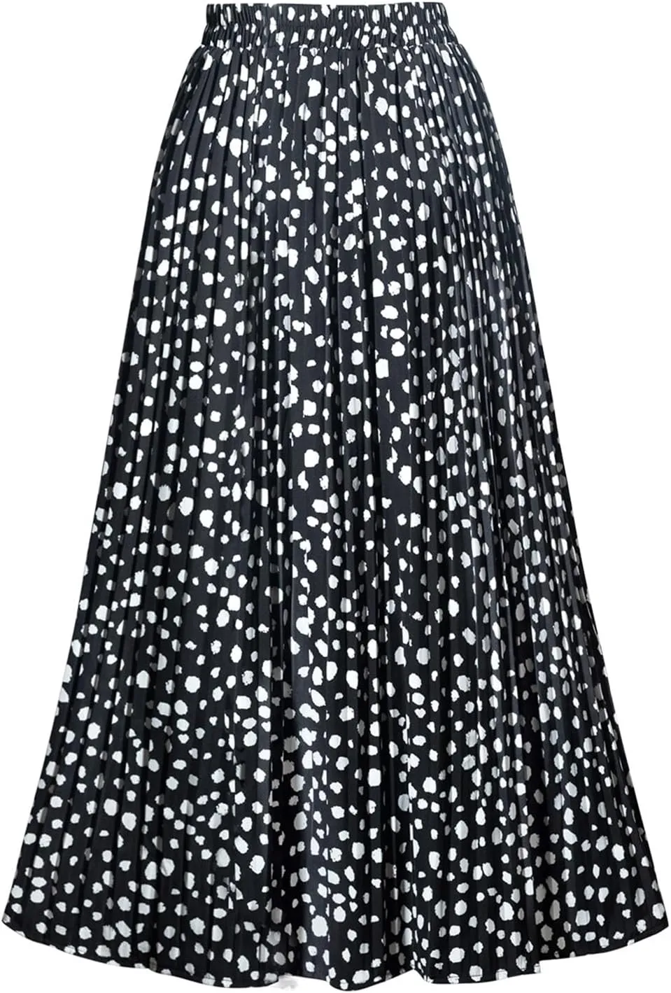 Basoteeuo Womens Skirt Leopard Print Midi Long Shirring Pleated Skirts High Waisted A Line Skirts