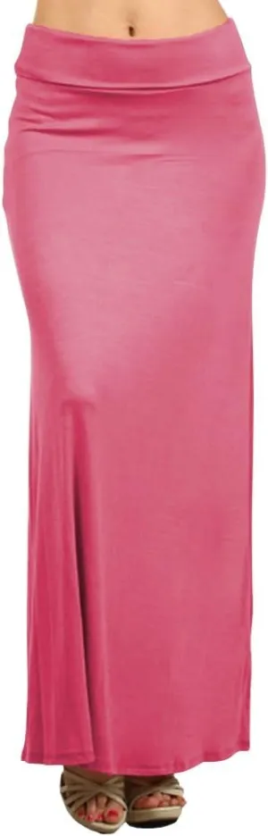 Belle Donne- Maxi Skirt, Women's Maxi Skirt Stretchy Full Length Skirt, Solid Color Long Womens Fall Skirts